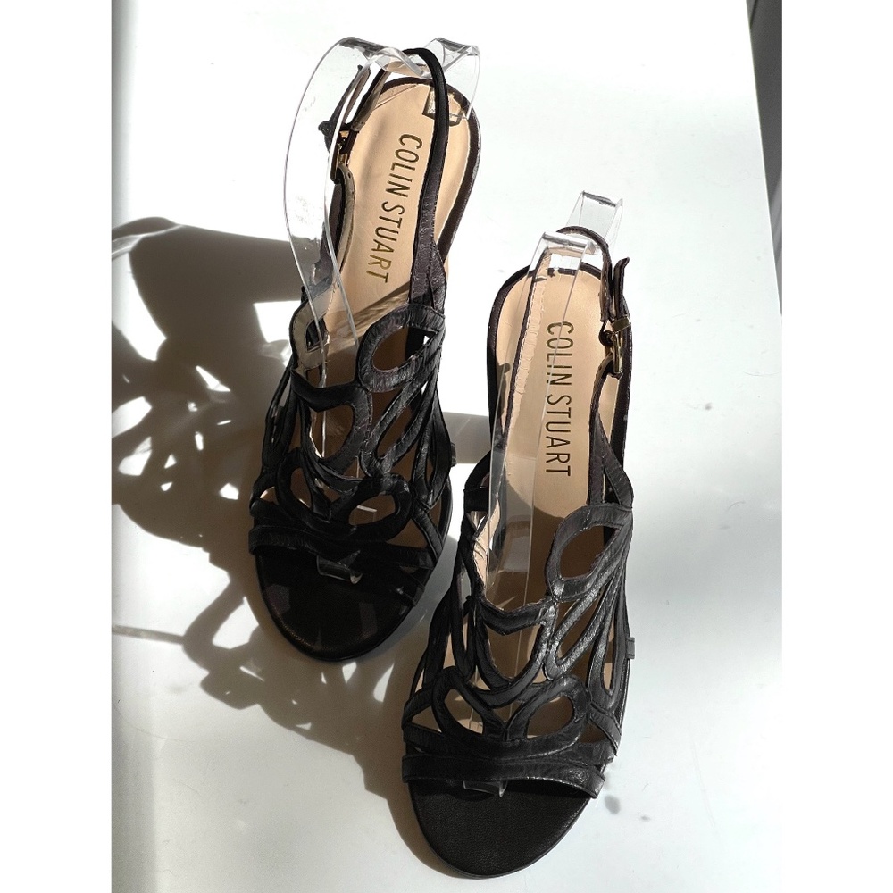 Colin Stuart leather strappy heeled sandals. size 6